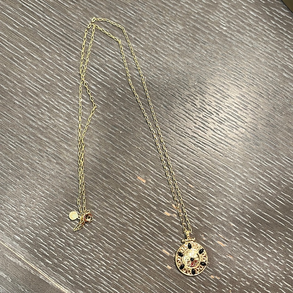 Gorjana long black medallion necklace